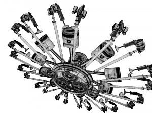 motor de avi&oacute;n Modelo 3D