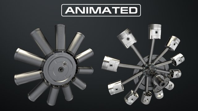aircraft engine 3D Модель .c4d .max .obj .3ds .fbx .stl .blend 