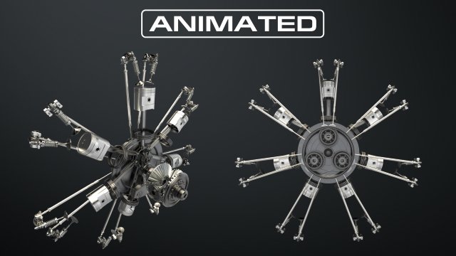 aircraft engine 3D Модель .c4d .max .obj .3ds .fbx .stl .blend 