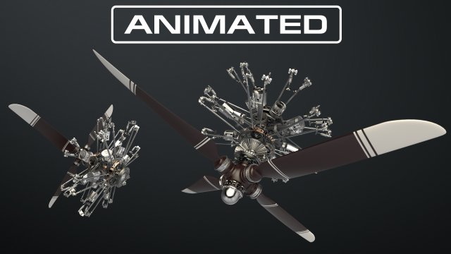 aircraft engine 3D 모델 .c4d .max .obj .3ds .fbx .stl .blend 