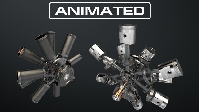 aircraft engine 3D Model .c4d .max .obj .3ds .fbx .stl .blend 