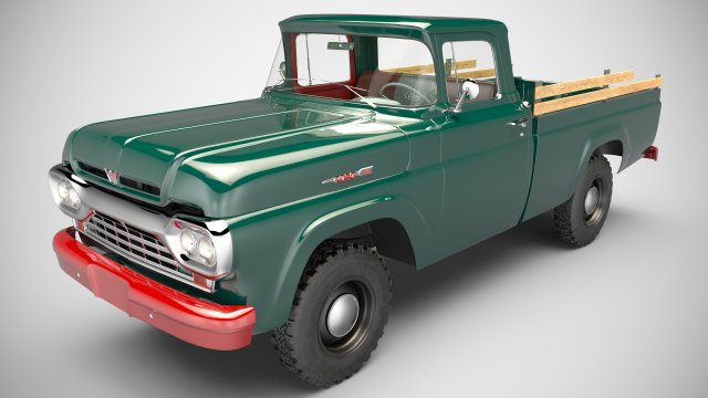 ford-f-100 Modelo 3D .c4d .max .obj .3ds .fbx .stl .blend 