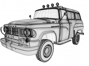 dodge town wagon 4x4 Modello 3D