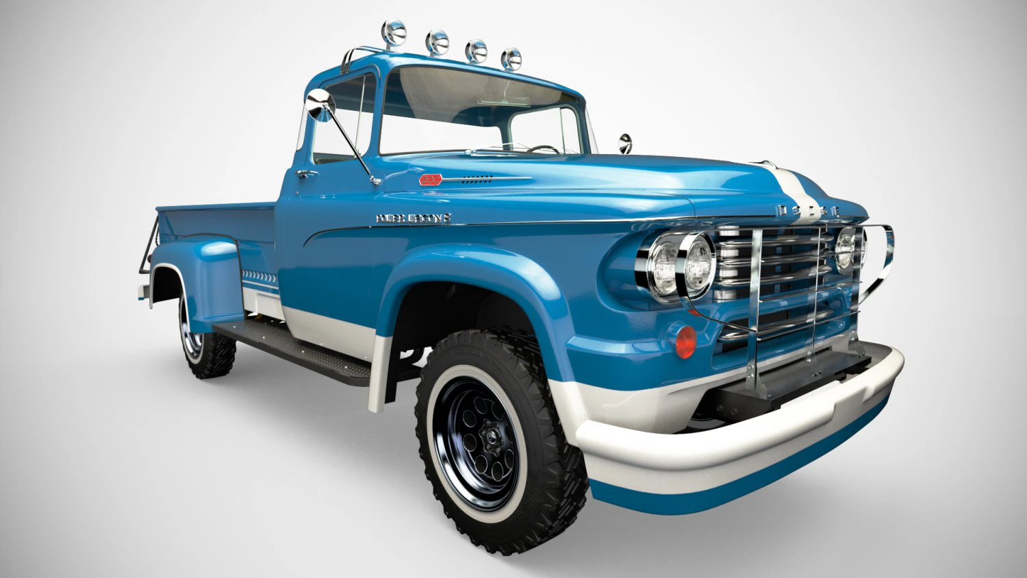 dodge power wagon 1959 3D Model .c4d .max .obj .3ds .fbx .stl .blend 