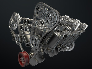 W12 Engine Working Animated 3Dモデル