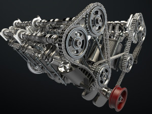 W12 Engine Working Animated 3Dモデル
