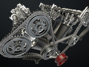 W12 Engine Working Animated 3Dモデル