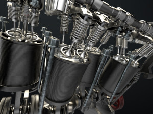 W12 Engine Working Animated 3Dモデル