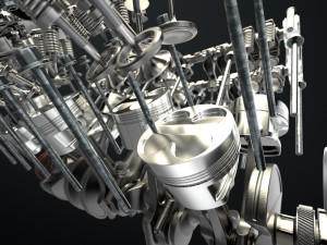W12 Engine Working Animated 3Dモデル