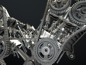 W12 Engine Working Animated 3Dモデル