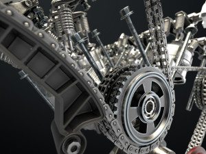 W12 Engine Working Animated 3Dモデル