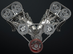 W12 Engine Working Animated 3Dモデル
