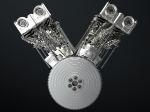 W12 Engine Working Animated 3Dモデル