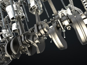W12 Engine Working Animated 3Dモデル