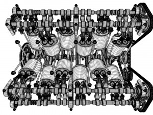 W12 Engine Working Animated 3Dモデル