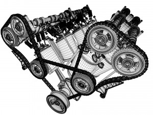 W12 Engine Working Animated 3Dモデル