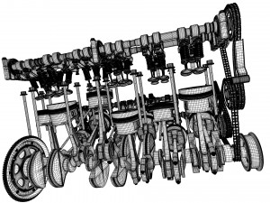 W12 Engine Working Animated 3Dモデル