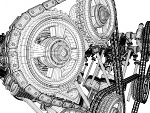 W12 Engine Working Animated 3Dモデル