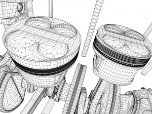 W12 Engine Working Animated 3Dモデル