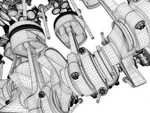 W12 Engine Working Animated 3Dモデル