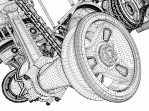 W12 Engine Working Animated 3Dモデル
