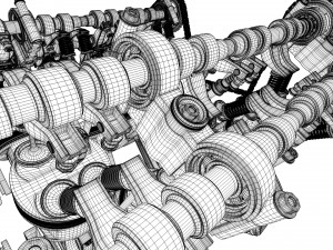 W12 Engine Working Animated 3Dモデル