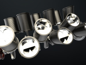 W 12 Engine Working Animated 3Dモデル