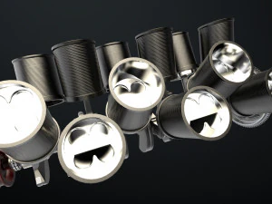 W 12 Engine Working Animated 3D Model