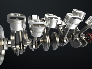 W 12 Engine Working Animated 3Dモデル