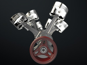 W 12 Engine Working Animated 3Dモデル