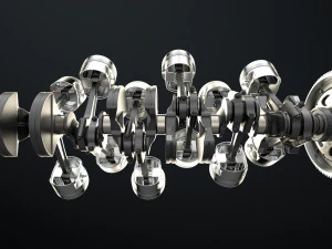 W 12 Engine Working Animated 3D Model