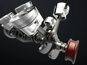 W 12 Engine Working Animated 3D Model