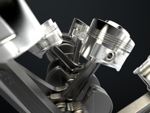 W 12 Engine Working Animated 3Dモデル