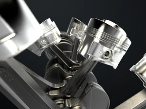 W 12 Engine Working Animated 3D Model