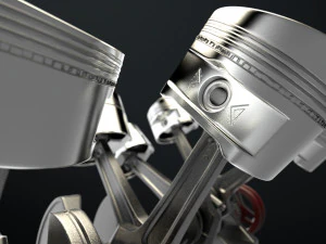 W 12 Engine Working Animated 3D Model