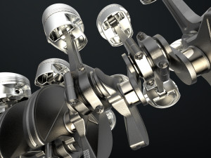 W 12 Engine Working Animated 3Dモデル