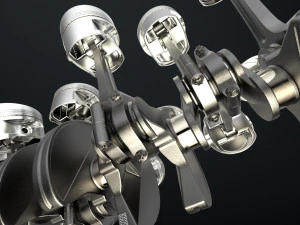 W 12 Engine Working Animated 3D Model