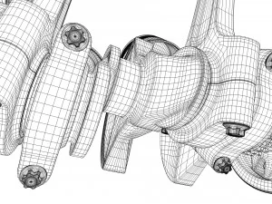 W 12 Engine Working Animated 3D Model
