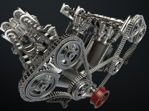 W8 Engine Working Animated 3D मॉडल