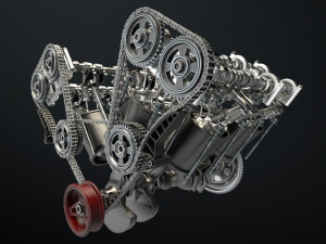 W8 Engine Working Animated 3D मॉडल