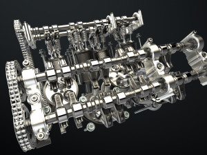 W8 Engine Working Animated 3D मॉडल