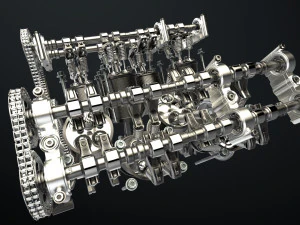 W8 Engine Working Animated 3D Model