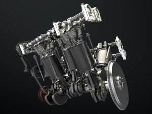W8 Engine Working Animated 3D मॉडल