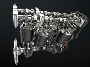 W8 Engine Working Animated 3D मॉडल