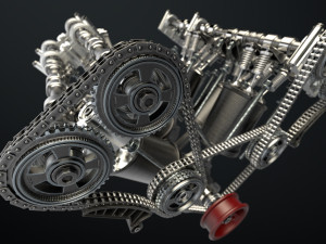 W8 Engine Working Animated 3D मॉडल