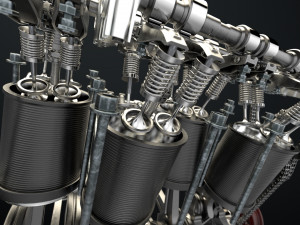 W8 Engine Working Animated 3D मॉडल