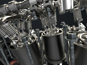 W8 Engine Working Animated 3D Model