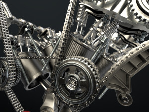 W8 Engine Working Animated 3D मॉडल