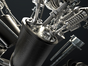 W8 Engine Working Animated 3D मॉडल