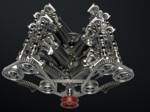W8 Engine Working Animated 3D मॉडल